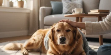 Mastering Canine Barking: A 5-Step Guide to Peaceful Homes in 2026 A calm dog resting peacefully in a quiet living room with its owner, symbolizing effective barking control.
