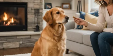 Mastering Canine Manners: A 4-Week Impulse Control Program for Dogs Golden retriever calmly waiting for a treat, demonstrating good impulse control