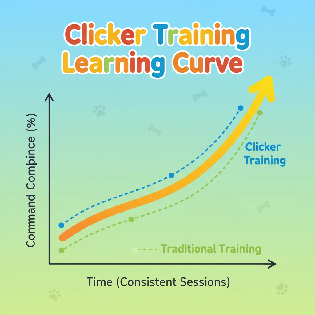 Chart showing clicker training learning curve and compliance increase