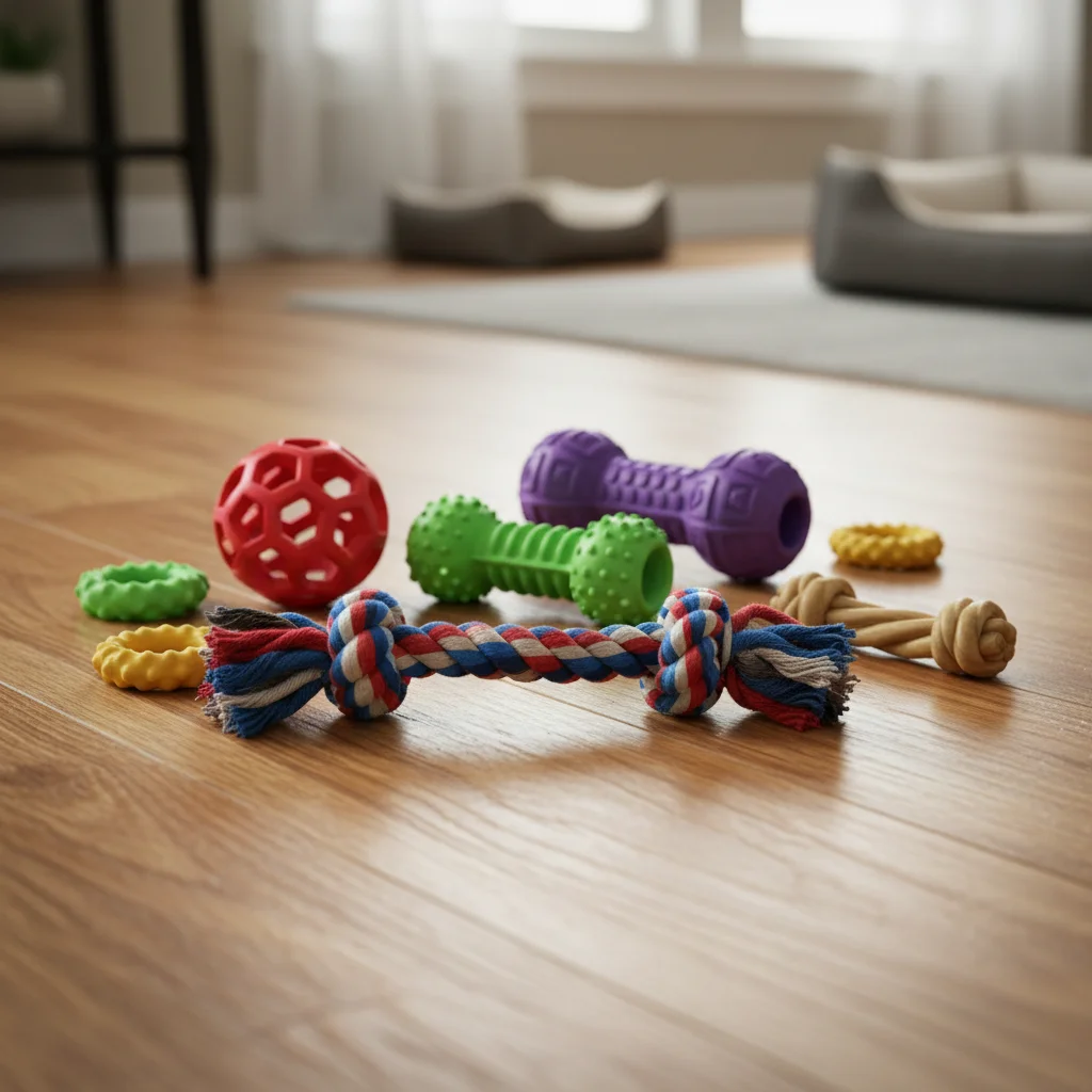 Assortment of safe and engaging dog chew toys