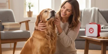 2026 Guide to Daily Pet Wellness Checks: Catch Issues Early Owner checking golden retriever's ears and eyes for wellness