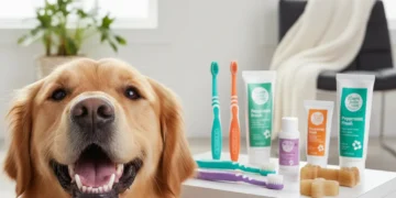 Pet Dental Care Tools 2026: Comprehensive Guide for U.S. Pet Owners Happy dog with clean teeth surrounded by modern pet dental care tools