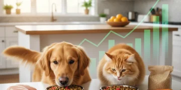 Budget Pet Nutrition: Smart Sourcing & DIY Meal Prep for 2026 Happy dog and cat enjoying healthy, budget-friendly homemade meals in a modern kitchen setting, symbolizing smart pet nutrition.