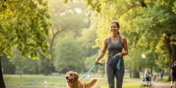 Mastering Leash Training: Reduce Pulling by 80% with Proven Methods Owner and dog enjoying a loose-leash walk in a sunny park
