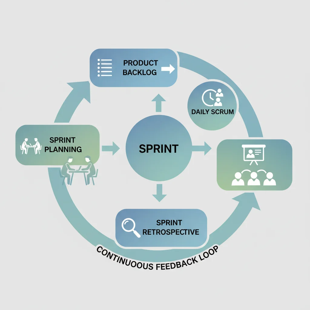 Clear illustration of the Scrum framework and its iterative process