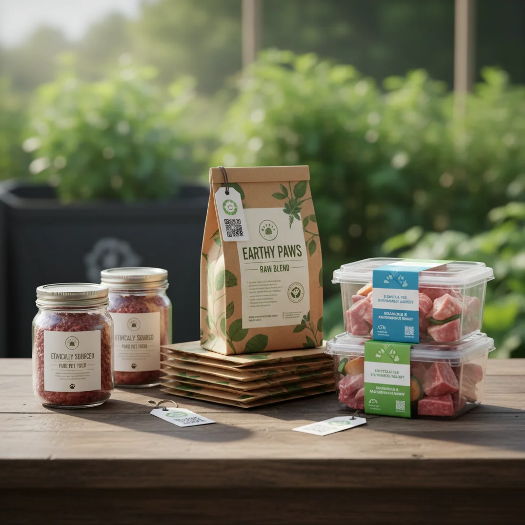 Sustainable and eco-friendly packaging for raw pet food products.