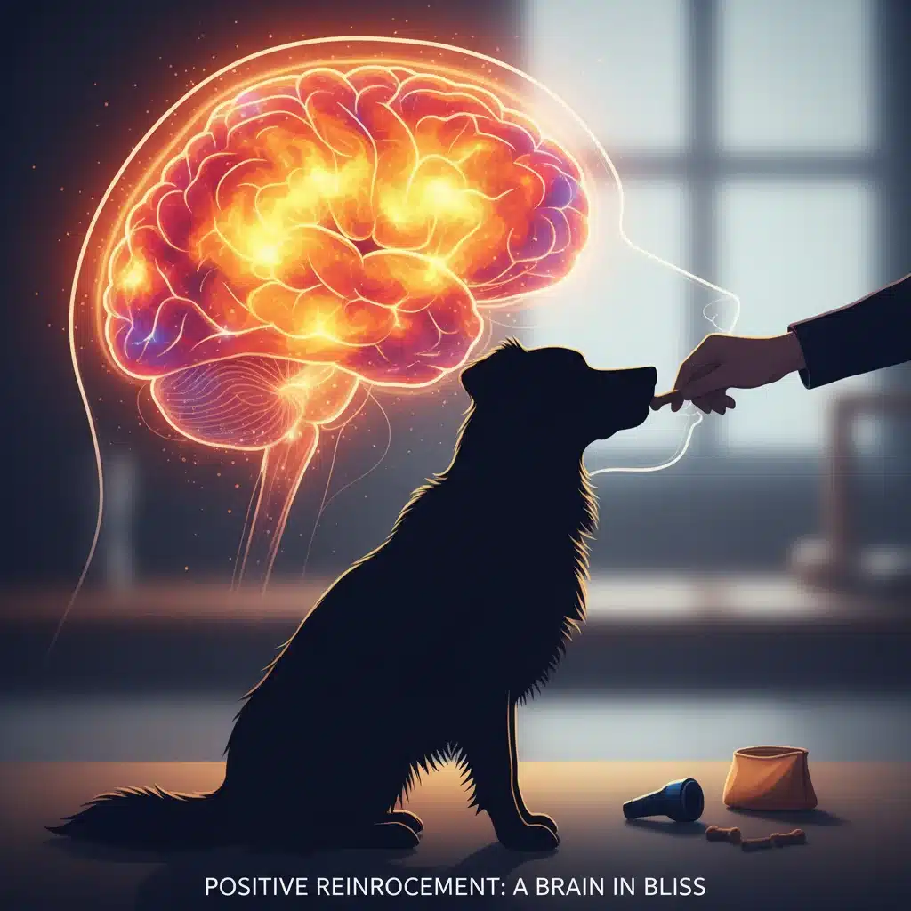 Brain scan showing positive emotional response during animal training.