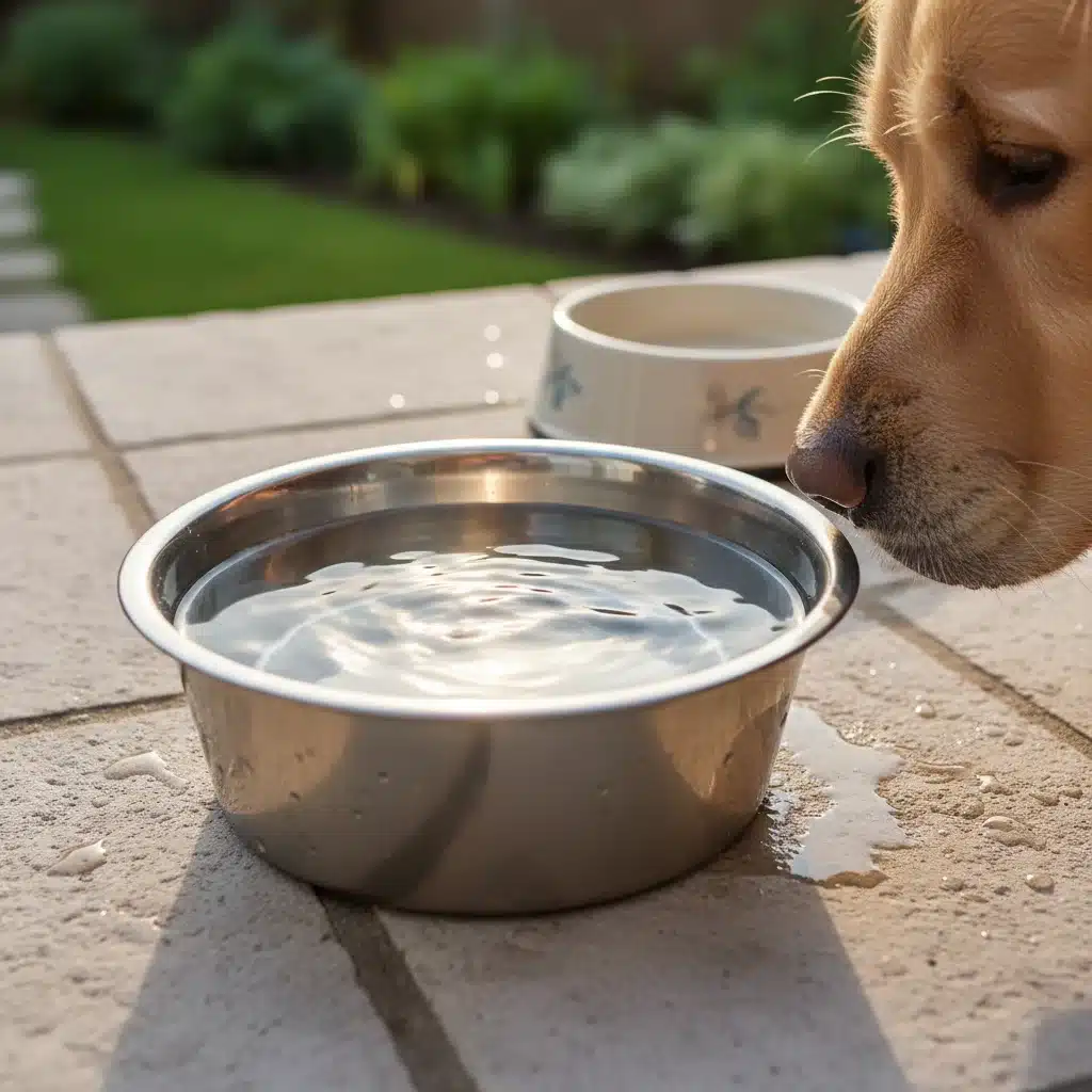 Dog's water bowl, symbolizing hydration and potential changes in water intake.