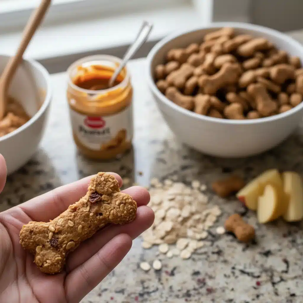 Homemade dog treat versus store-bought, showing cost-effective DIY pet care